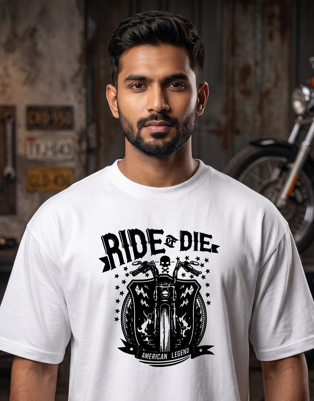 Bike Rider Live Fast Oversized T-Shirt