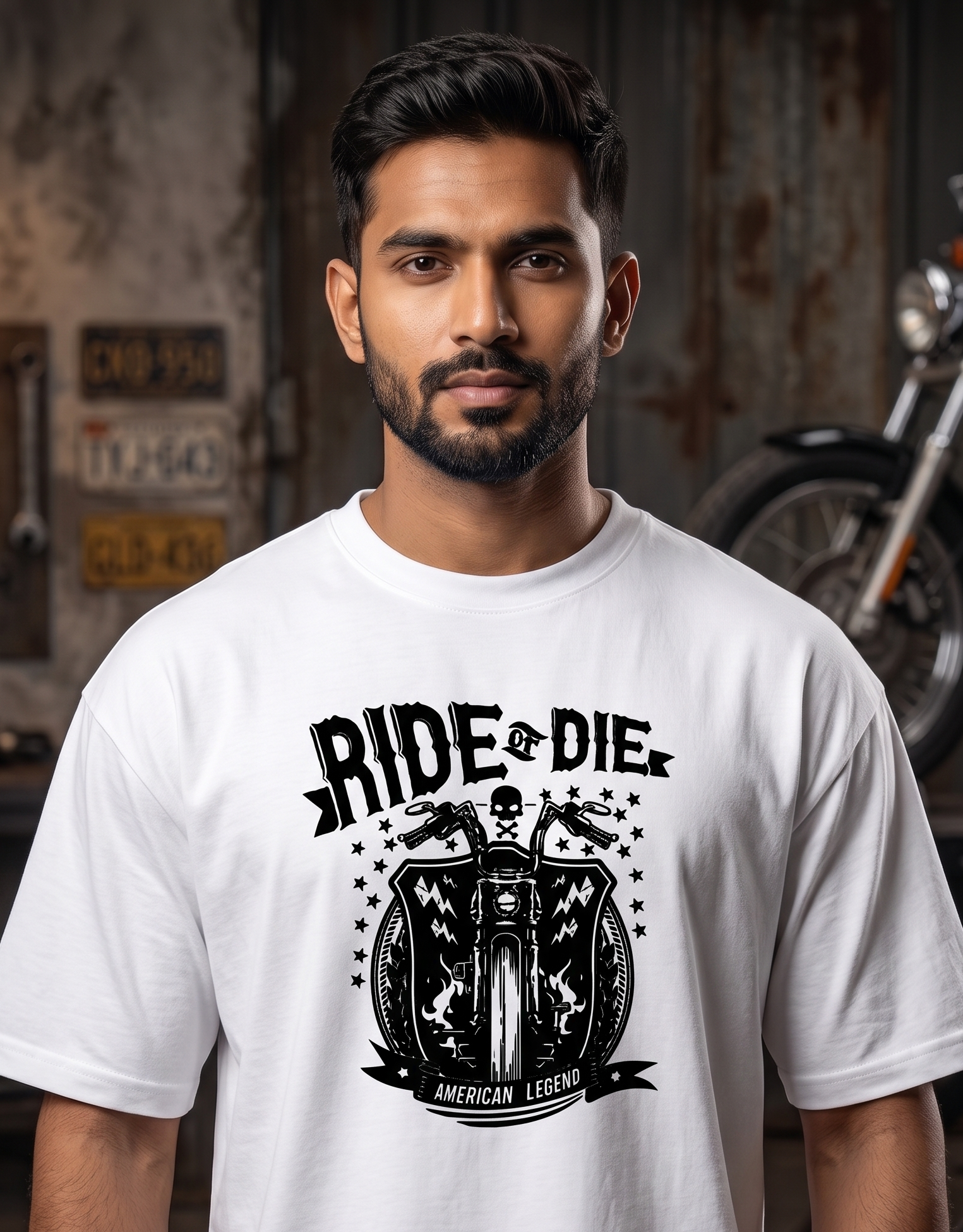 Bike Rider Live Fast Oversized T-Shirt