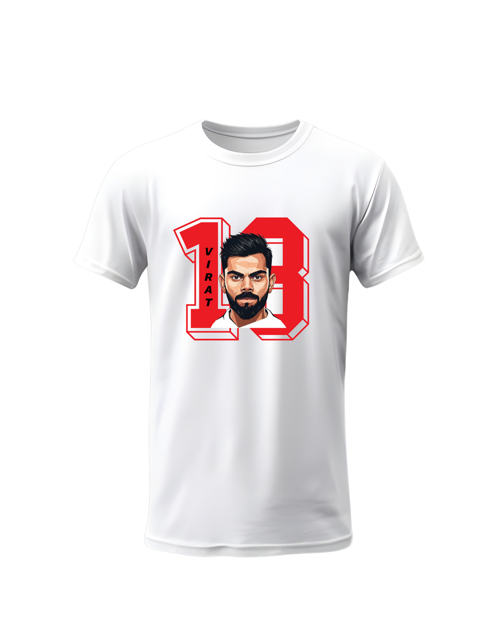 Virat Kohli Short Sleeve White T-Shirt | GameModeOn