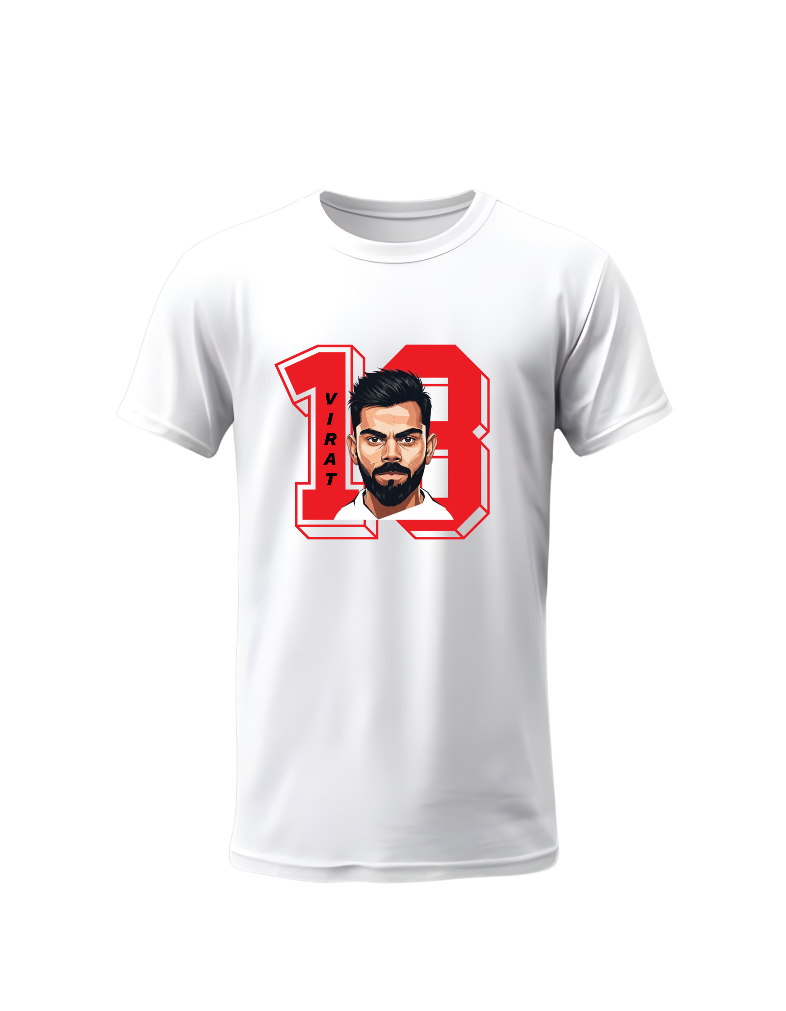 Virat Kohli Short Sleeve White T-Shirt | GameModeOn