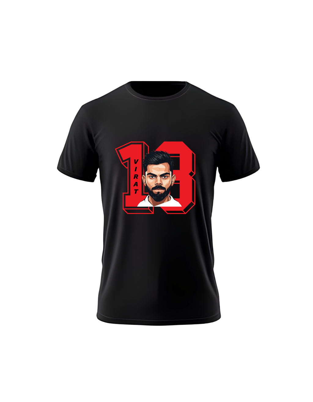 Virat Kohli Short Sleeve Black T-Shirt | GameModeOn